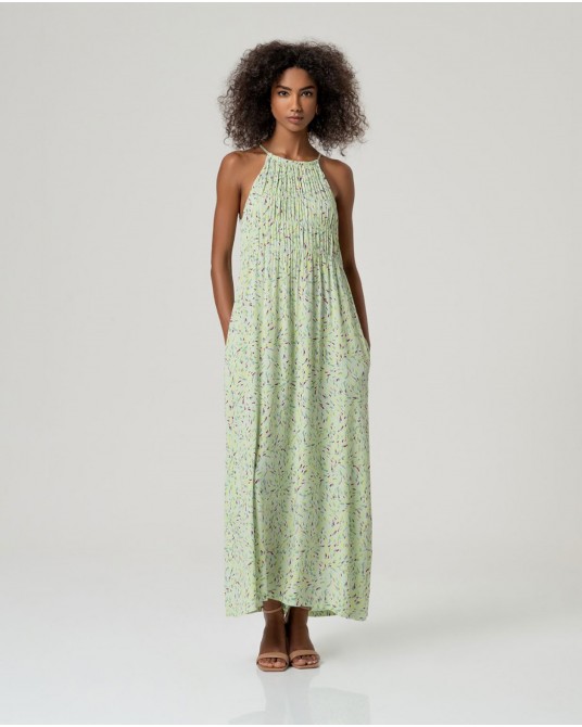 Vestido largo tirantes verde Surkana