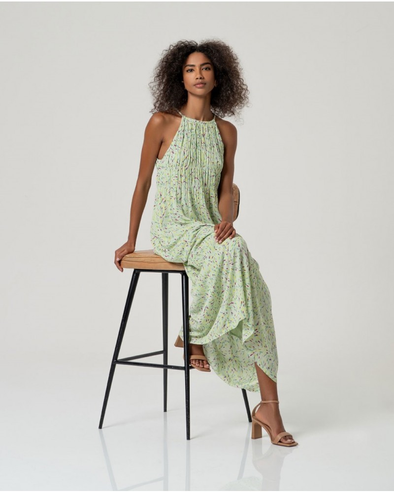 Vestido largo tirantes verde Surkana