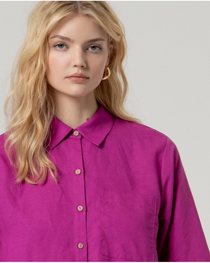 Camisa lino manga semi Surkana