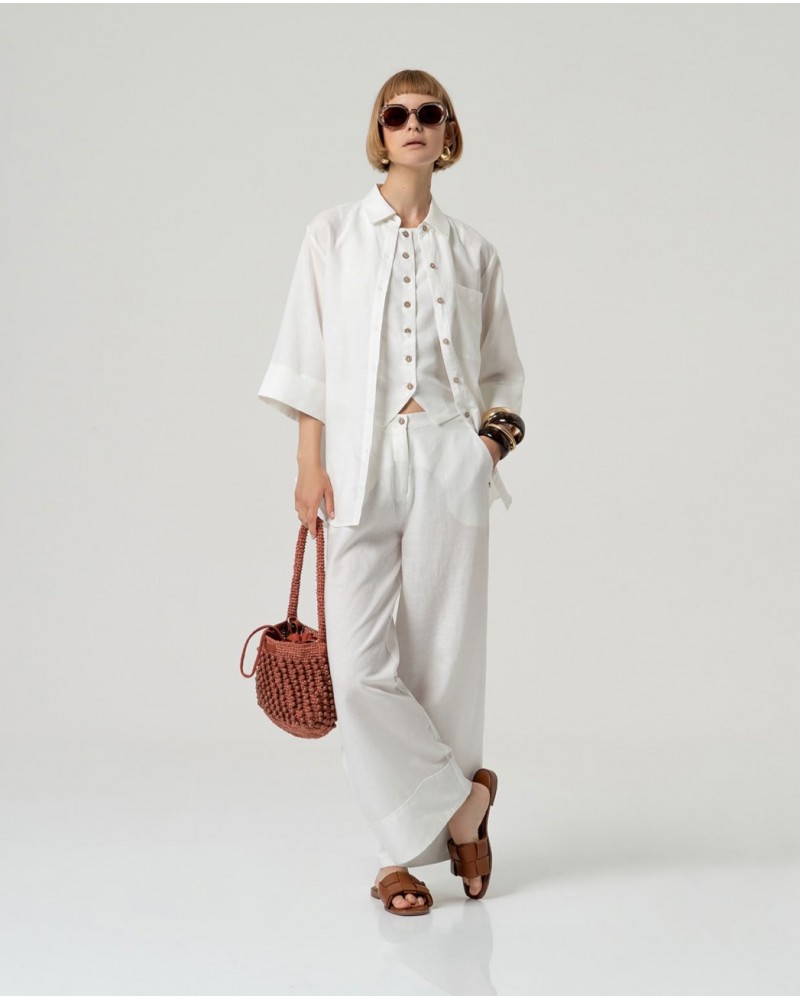 Camisa lino manga semi Surkana