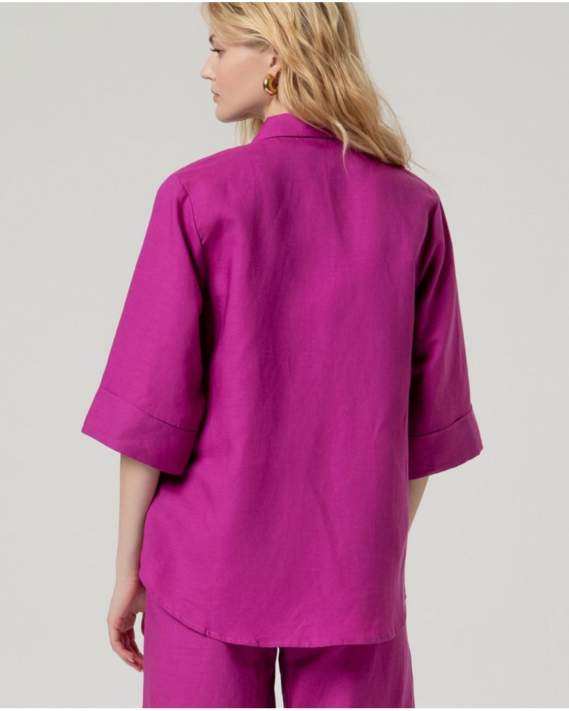 Camisa lino manga semi Surkana