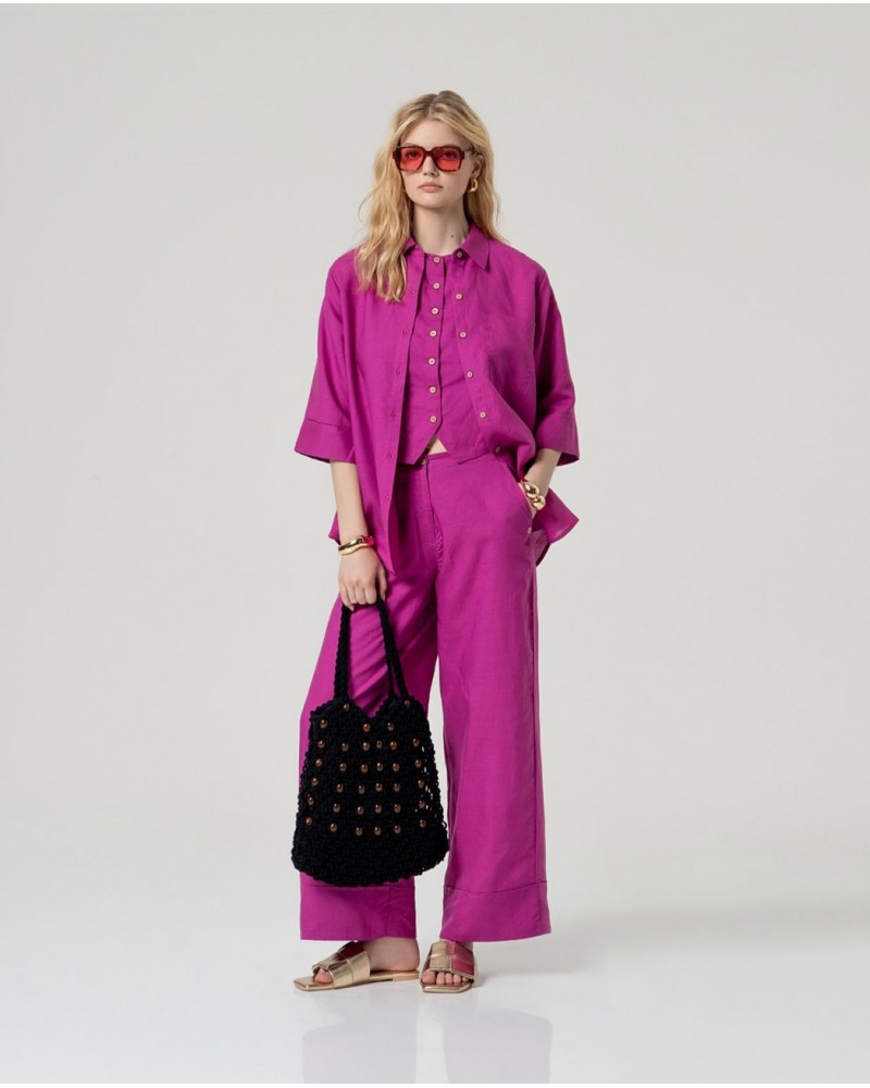 Camisa lino manga semi Surkana