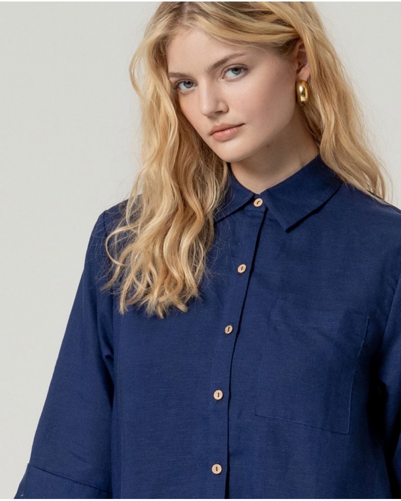 Camisa lino manga semi Surkana