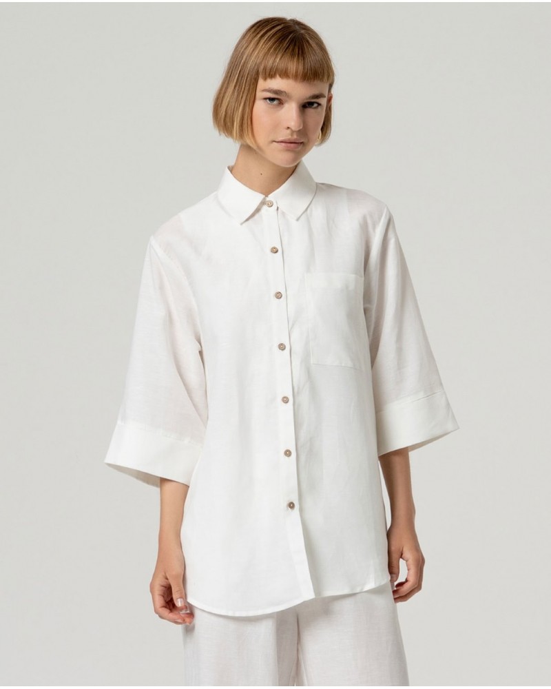 Camisa lino manga semi Surkana