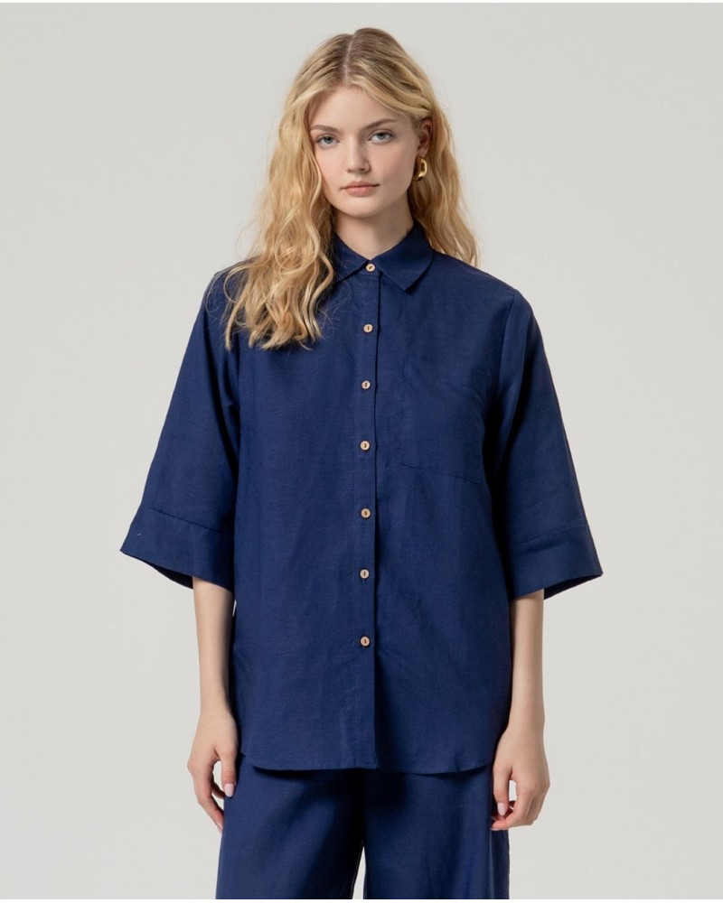 Camisa lino manga semi Surkana