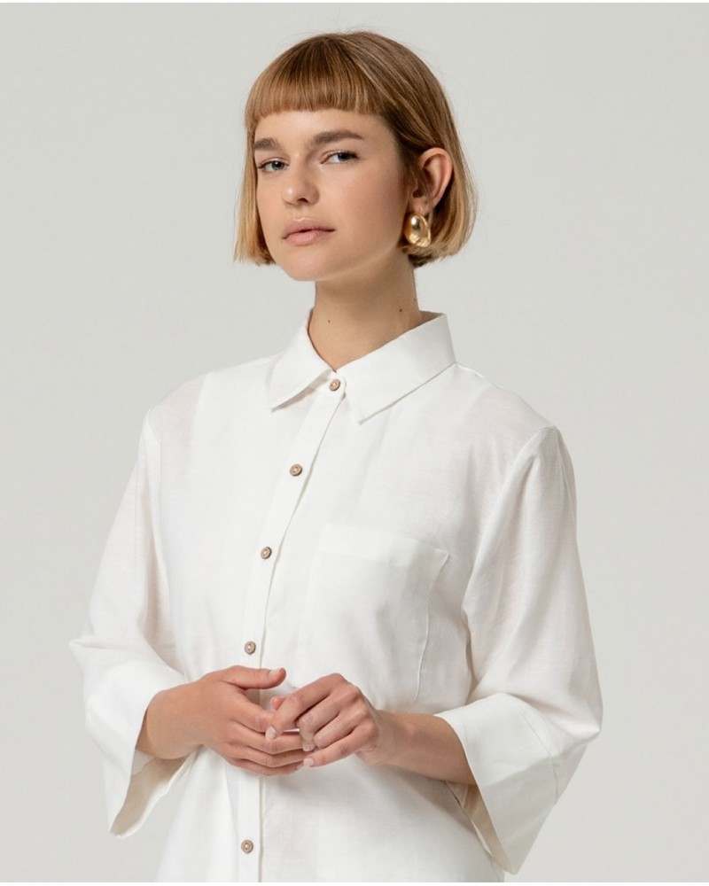 Camisa lino manga semi Surkana