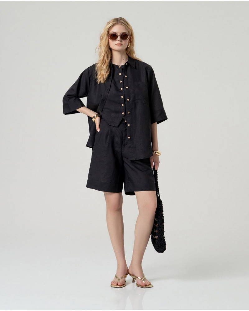 Camisa lino manga semi Surkana