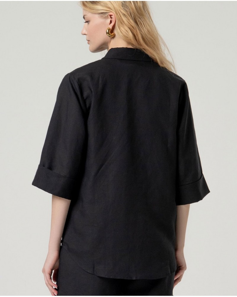 Camisa lino manga semi Surkana