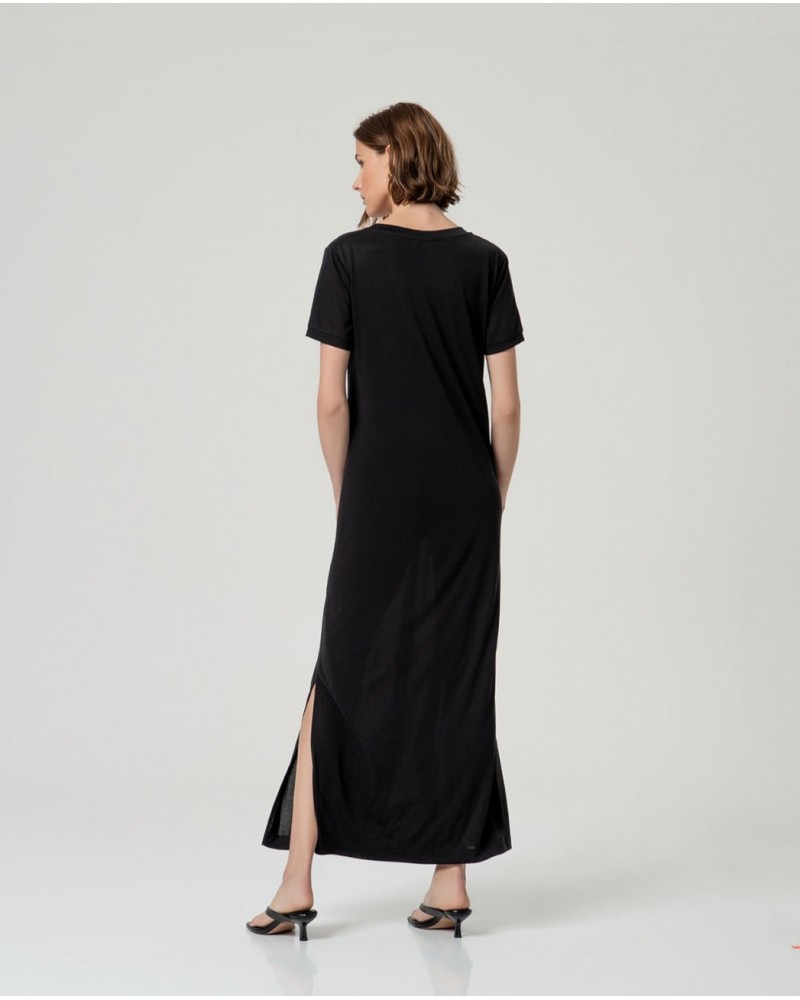 Vestido largo con escote pico Surkana