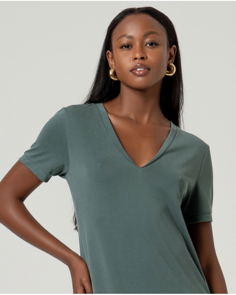 Vestido largo con escote pico Surkana