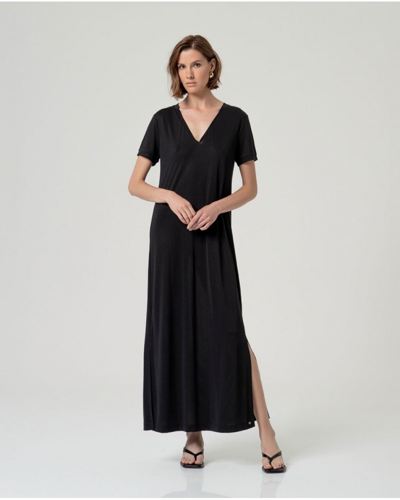 Vestido largo con escote pico Surkana