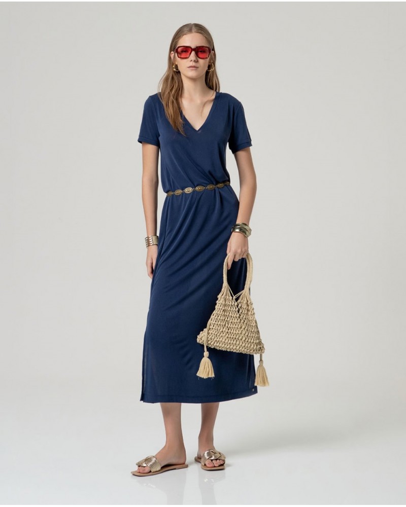 Vestido largo con escote pico Surkana