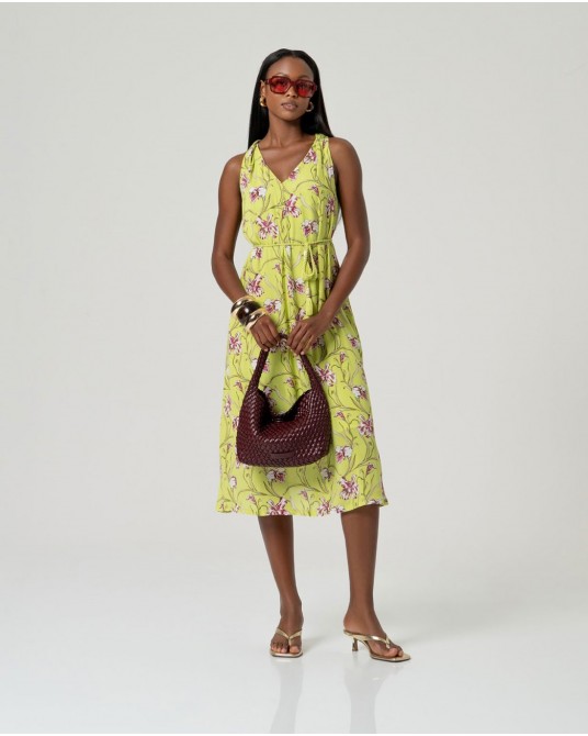 Vestido midi tirantes verde Surkana