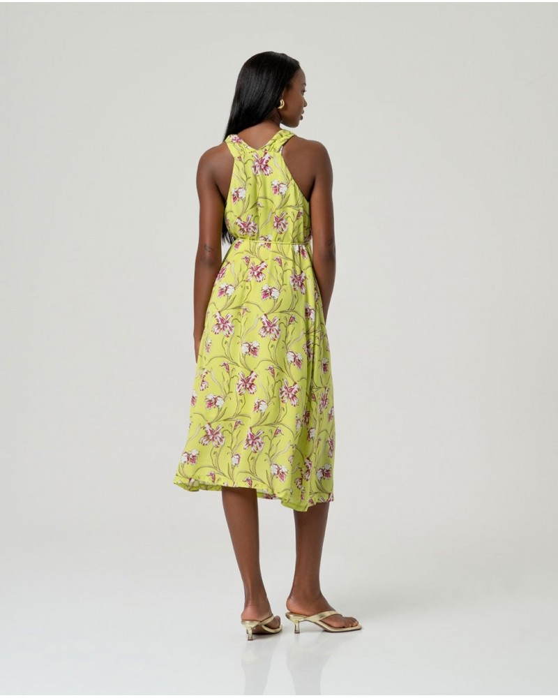 Vestido midi tirantes verde Surkana