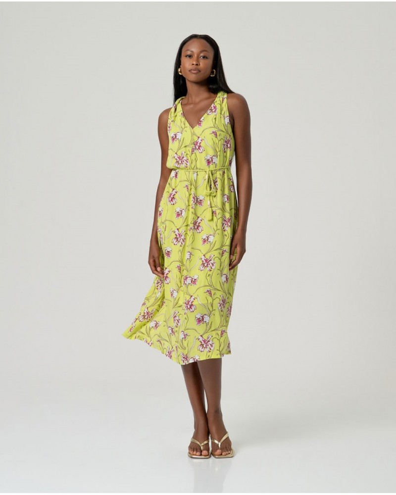 Vestido midi tirantes verde Surkana