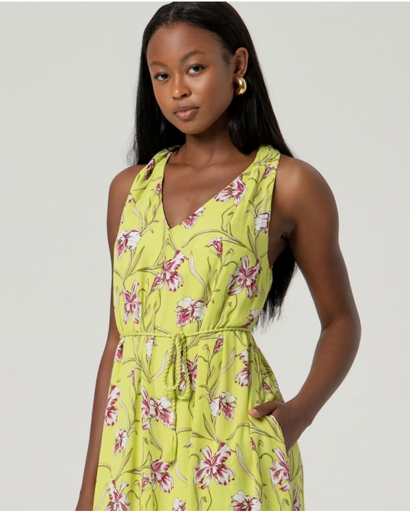 Vestido midi tirantes verde Surkana