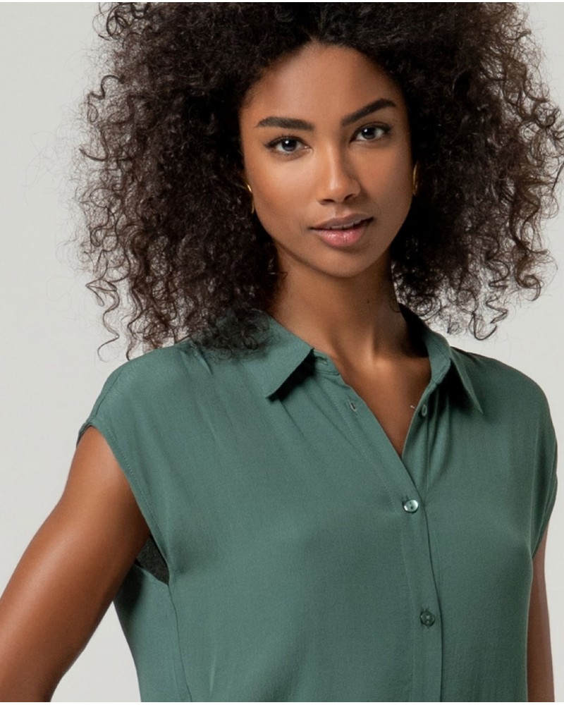 Vestido camisa larga sin manga Surkana