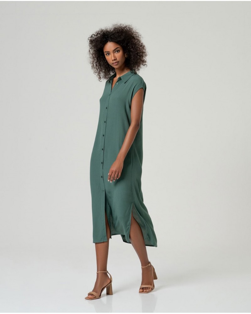 Vestido camisa larga sin manga Surkana
