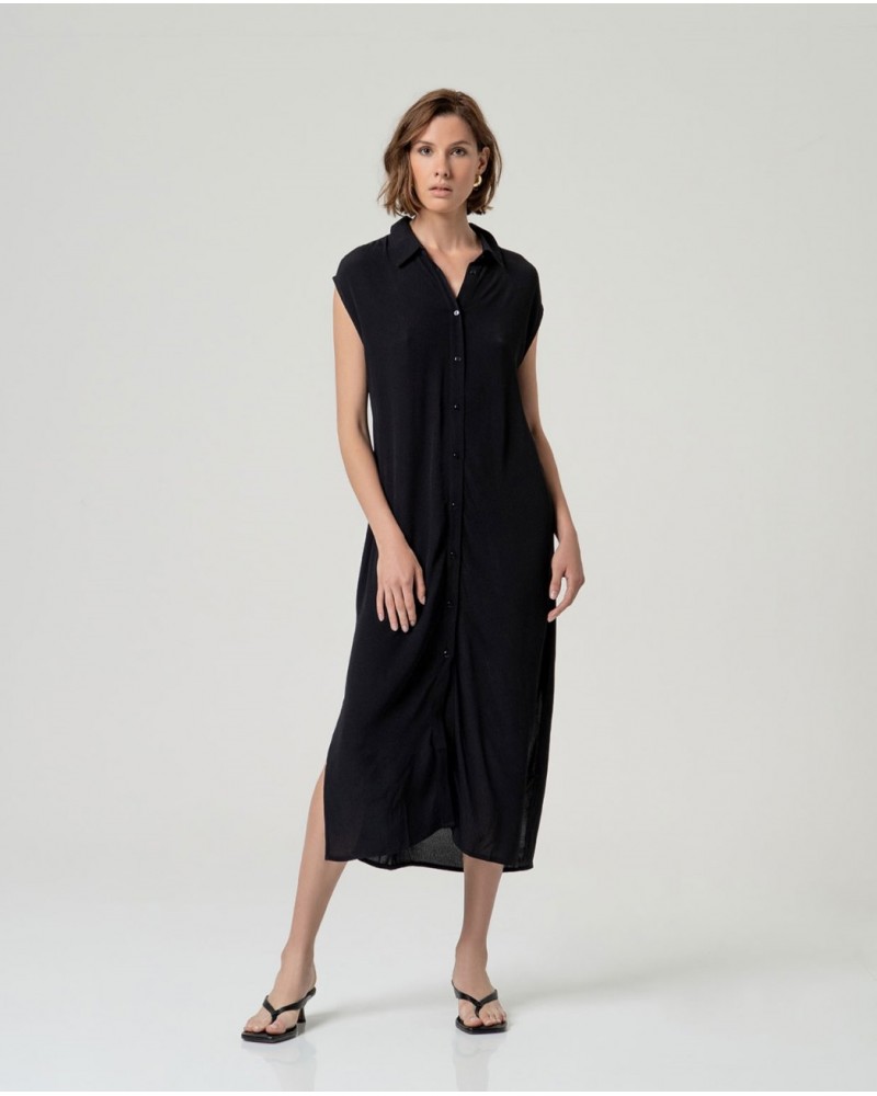 Vestido camisa larga sin manga Surkana