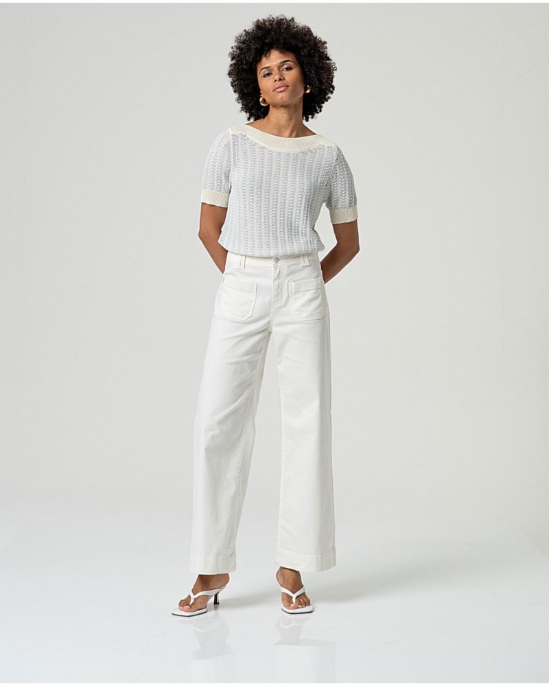 Pantalòn vaquero blanco ancho Surkana