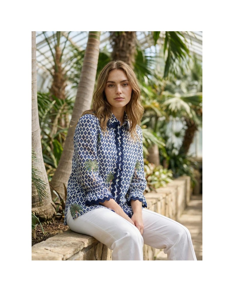 Camisa Ikat palmeras Vilagallo