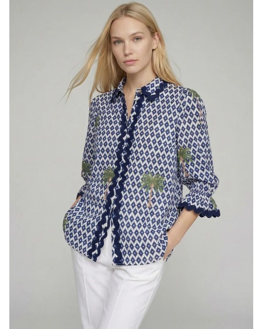 Camisa Ikat palmeras Vilagallo