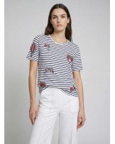 Camiseta rayas bordados vintage Vilagallo