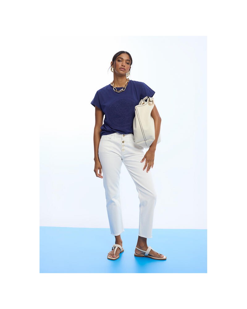 Pantalòn blanco con botones Lola Casademunt