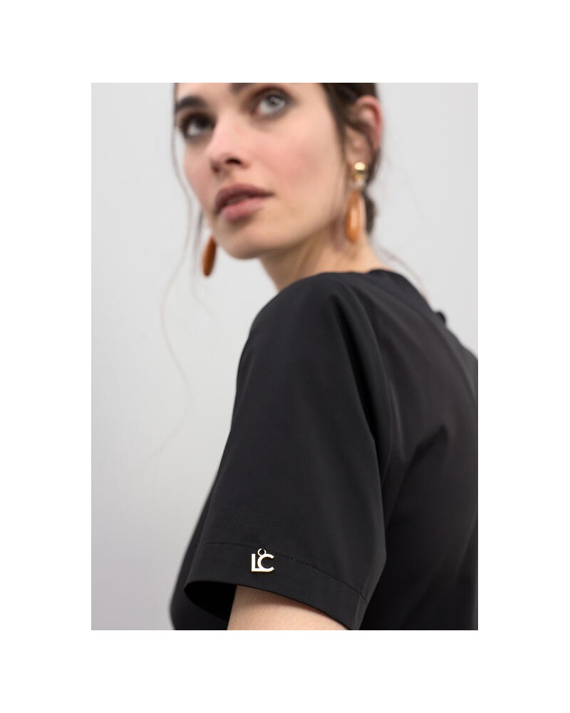 Vestido negro frunce cintura Lola Casademunt
