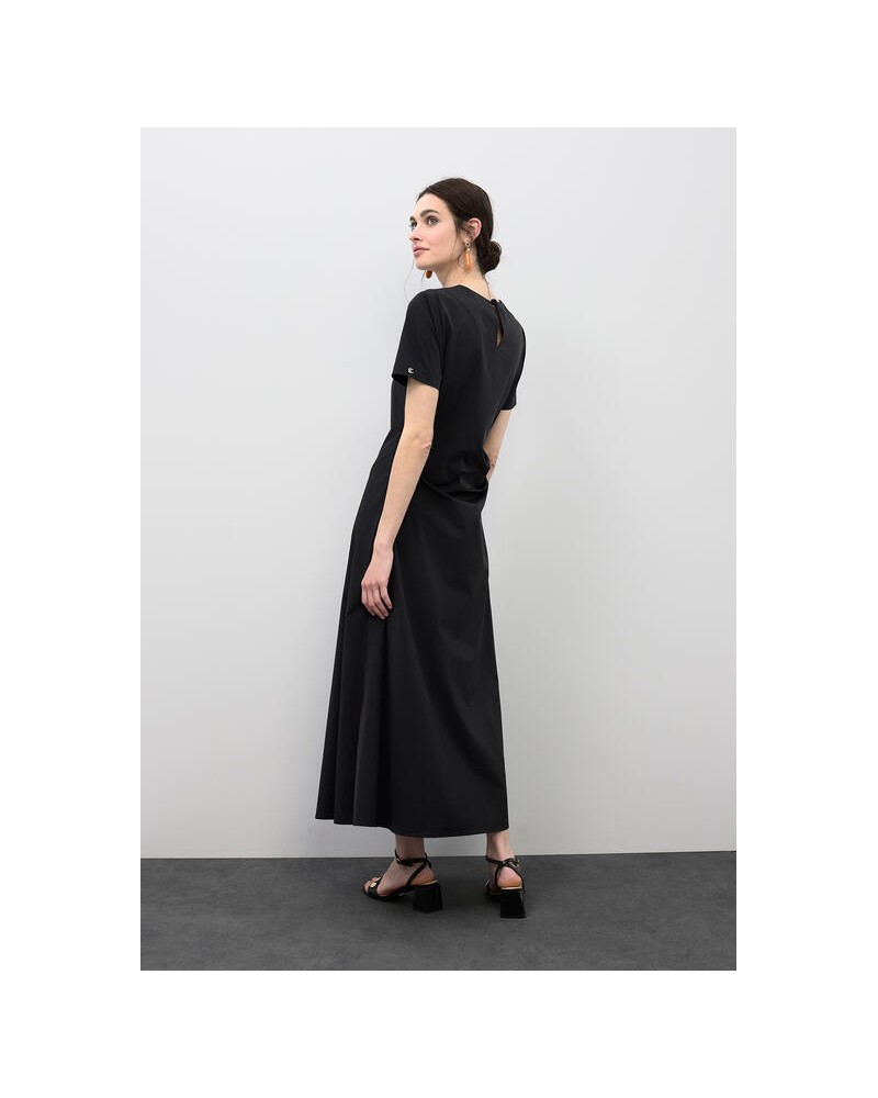 Vestido negro frunce cintura Lola Casademunt