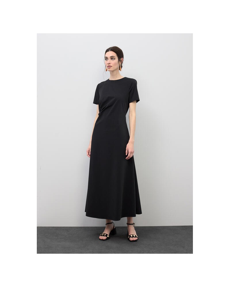 Vestido negro frunce cintura Lola Casademunt