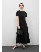 Vestido negro frunce cintura Lola Casademunt