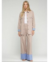 Pantalòn beige vuelta rayas Vilagallo