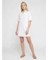 Vestido blanco ribete rojo Vilagallo