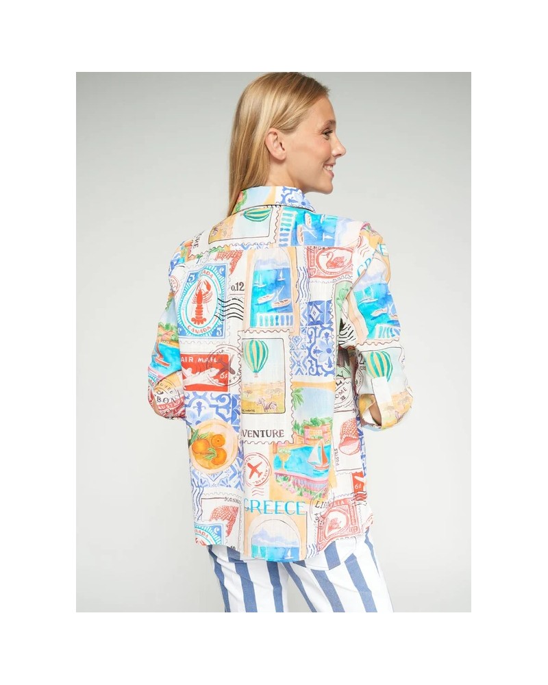 Camisa estampada sellos Vilagallo