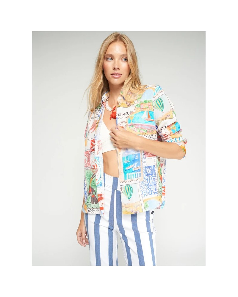 Camisa estampada sellos Vilagallo