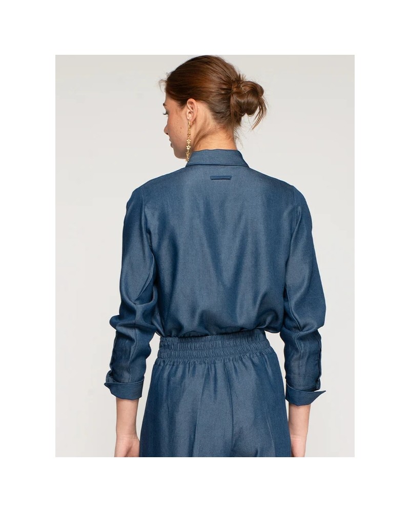 Camisa denim bolsillo ilustrado Vilagallo