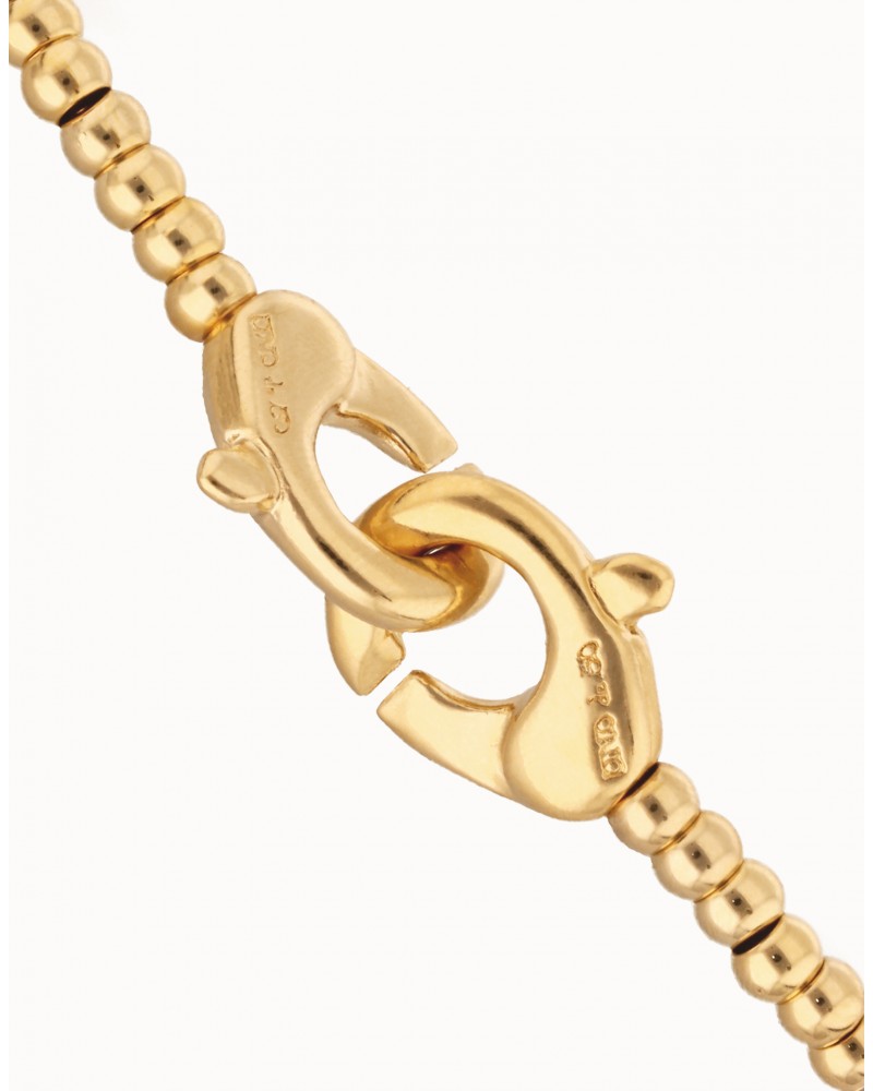 Pulsera de bolas bañada en oro mosquetón entrelazado UNOde50