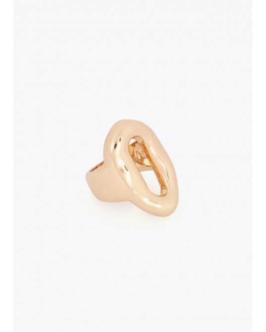 Anillo metálico eslabon relieve Lola Casademunt