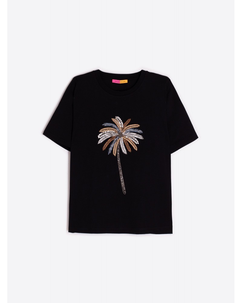 Camiseta negra Palmera Vilagallo