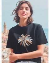 Camiseta negra Palmera Vilagallo