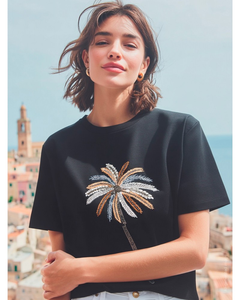 Camiseta negra Palmera Vilagallo