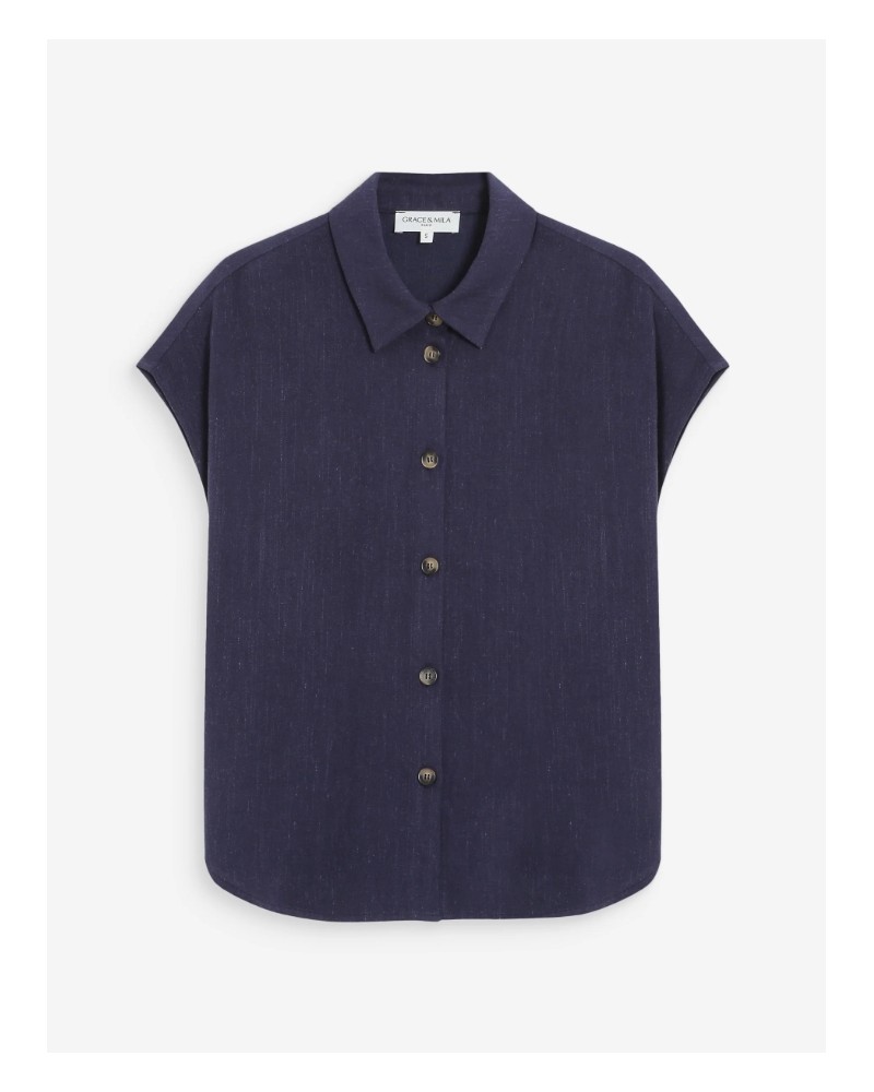 Camisa de lino manga corta Grace and Mila