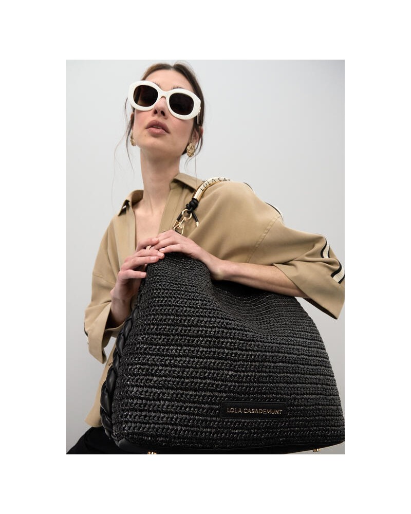 Shopper combinado efecto rafia asa troquelada Lola Casademunt