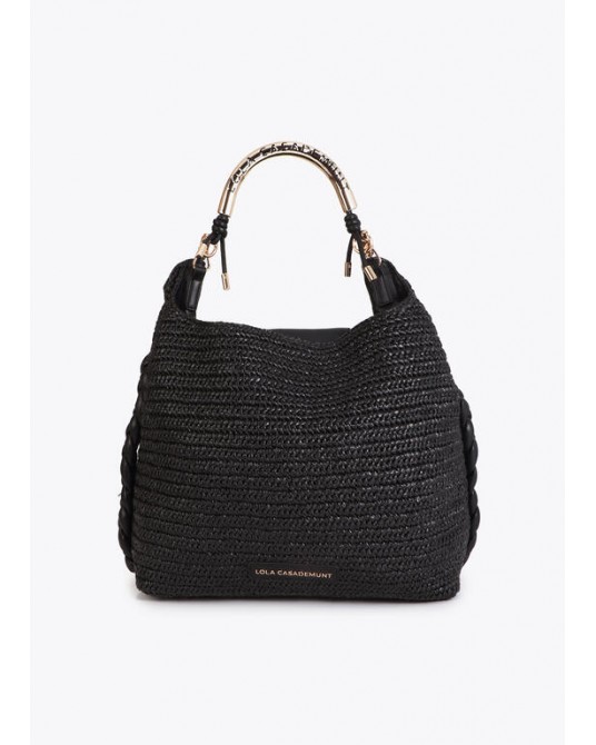 Shopper combinado efecto rafia asa troquelada Lola Casademunt