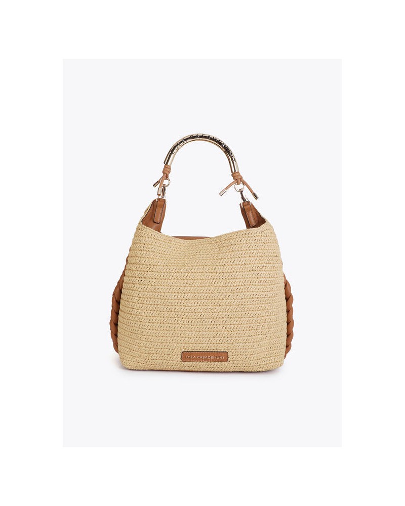 Shopper combinado efecto rafia asa troquelada Lola Casademunt