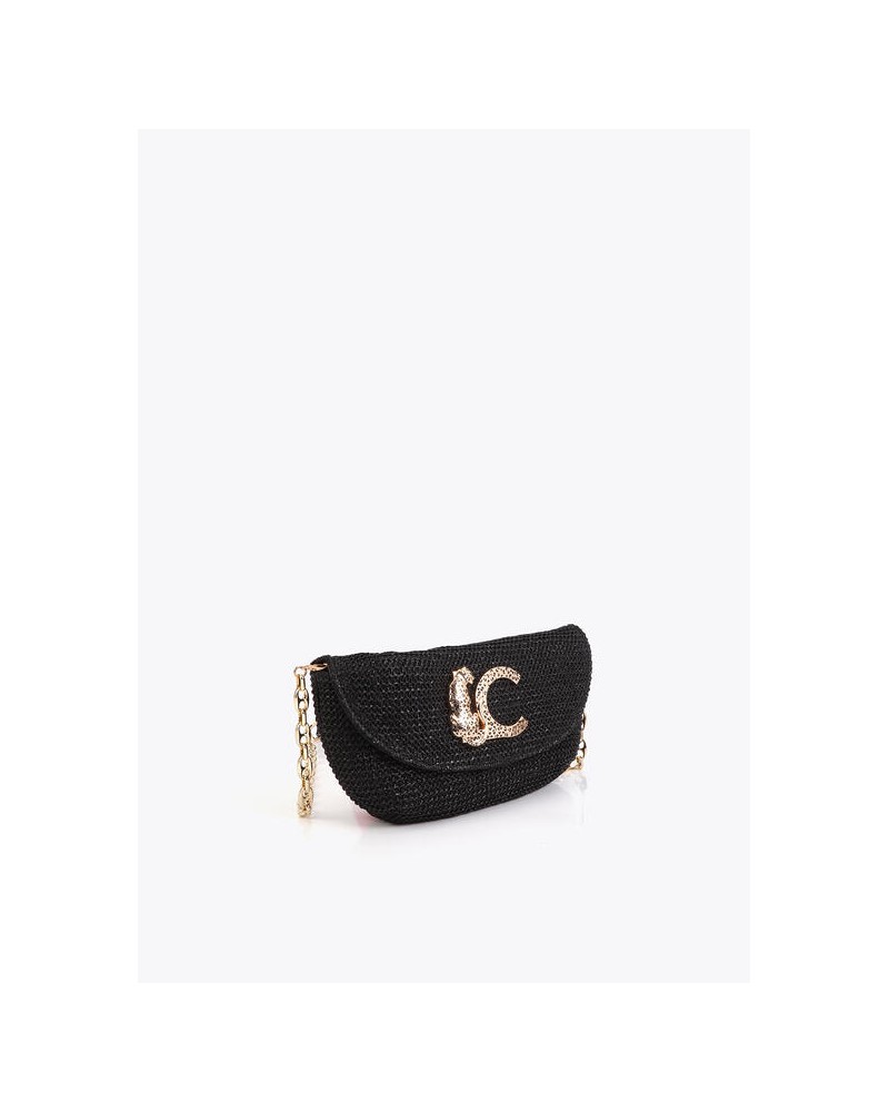 Bolso rafia logo metal Lola Casademunt