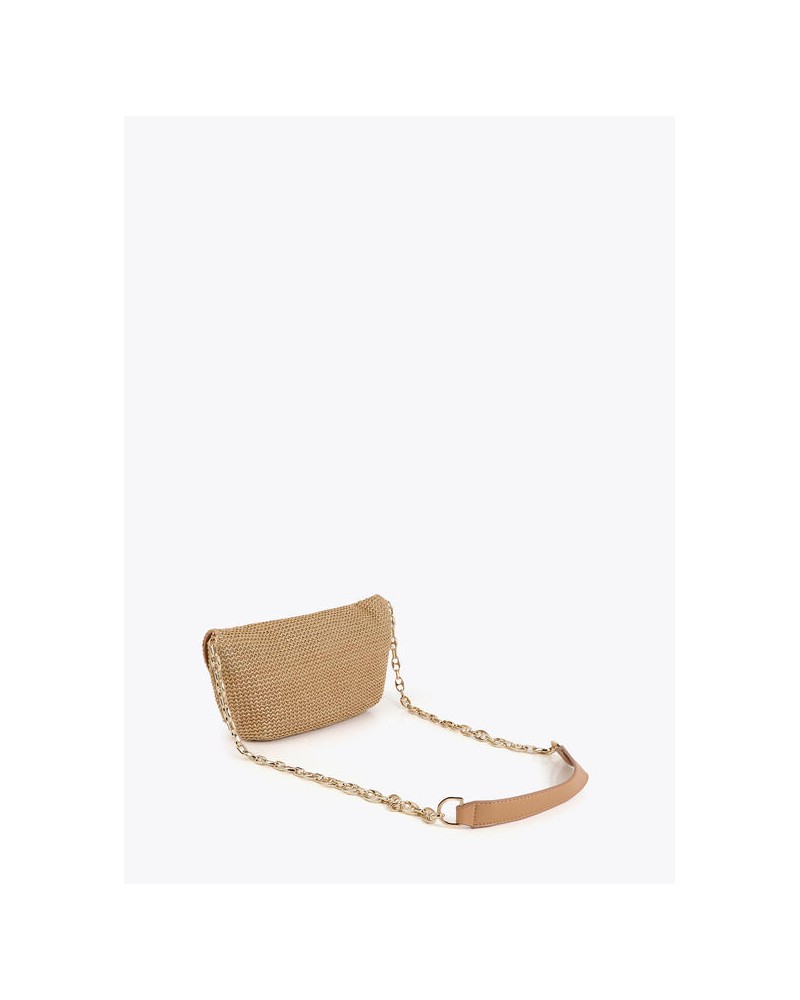 Bolso rafia logo metal Lola Casademunt