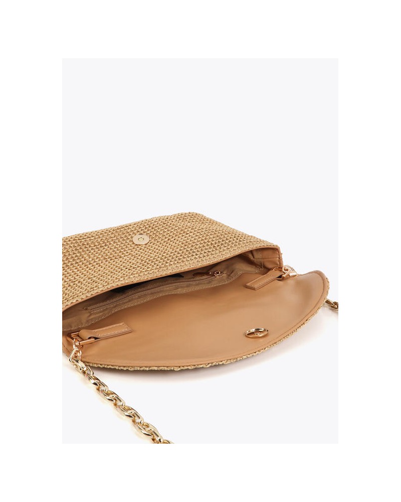 Bolso rafia logo metal Lola Casademunt