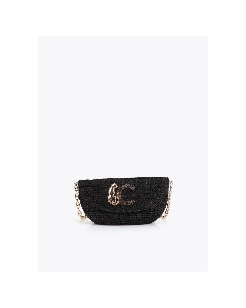 Bolso rafia logo metal Lola Casademunt